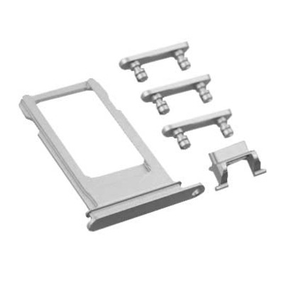 Plateau pour Cartes SIM + Boutons Latéraux pour iPhone 7 Argent