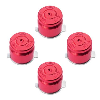 Boutons en Métal Set Style Balle (Dualshock 3 / Dualshock 4) Rouge