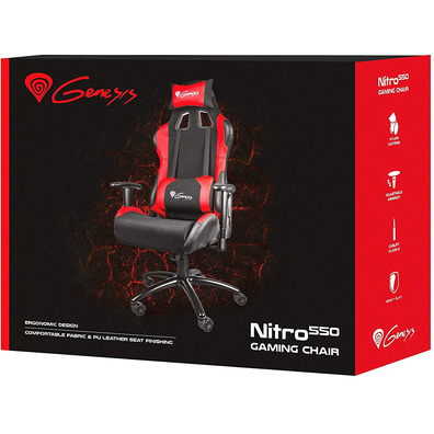 Silla Gaming Genesis Nitro 550 Negro / Rojo