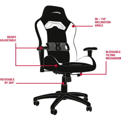 Silla Gaming Speedlink Looter Noir / Blanc