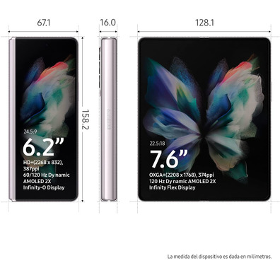 Smartphone Samsung Galaxy Z Fold3 12GB/256GB 7,6 " 5G Plata Fantasma