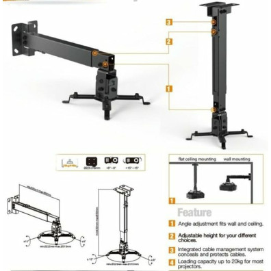 Support pour projecteur Equip 430-650 mm jusqu\'à 20 kg pour Techo ou Pared