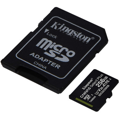 Tarjeta de memoria MicroSD XC 256 Go Kingston Canvas Select + Adapt
