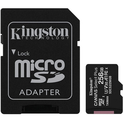 Tarjeta de memoria MicroSD XC 256 Go Kingston Canvas Select + Adapt