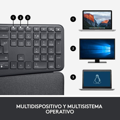 Teclado Inalámbrico Bluetooth Logitech Ergo K860