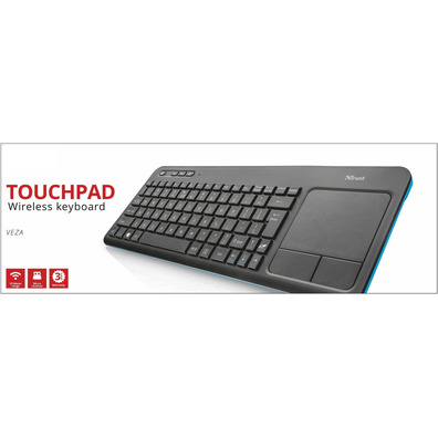 Teclado Multimedia Inalámbrico Trust Veza con Touchpad