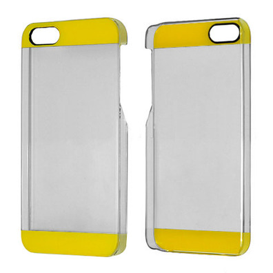 Transparent Plastic Case for iPhone 5/5S Noir / Vert