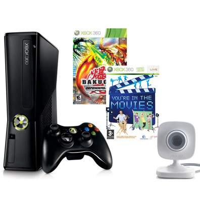 Xbox 360 Slim (4 GB) + You are in the Movies + Bakugan