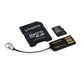 MICRO SD KINGSTON 4 Go MULTIKIT AVEC ADAPTADEUR SD + USB CLASSE 4 MB