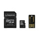 MICRO SD KINGSTON 4 Go MULTIKIT AVEC ADAPTADEUR SD + USB CLASSE 4 MB