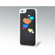 Coque protectrice Coeurs pour iPhone 5 Noire