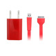Chargeur Flat Câble pour iPhone (Rouge)
