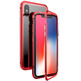 Boîtier magnétique avec verre trempé iPhone X/XS Rouge