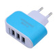 Colorful Charger with 3 USB Ports LED Light - Blue