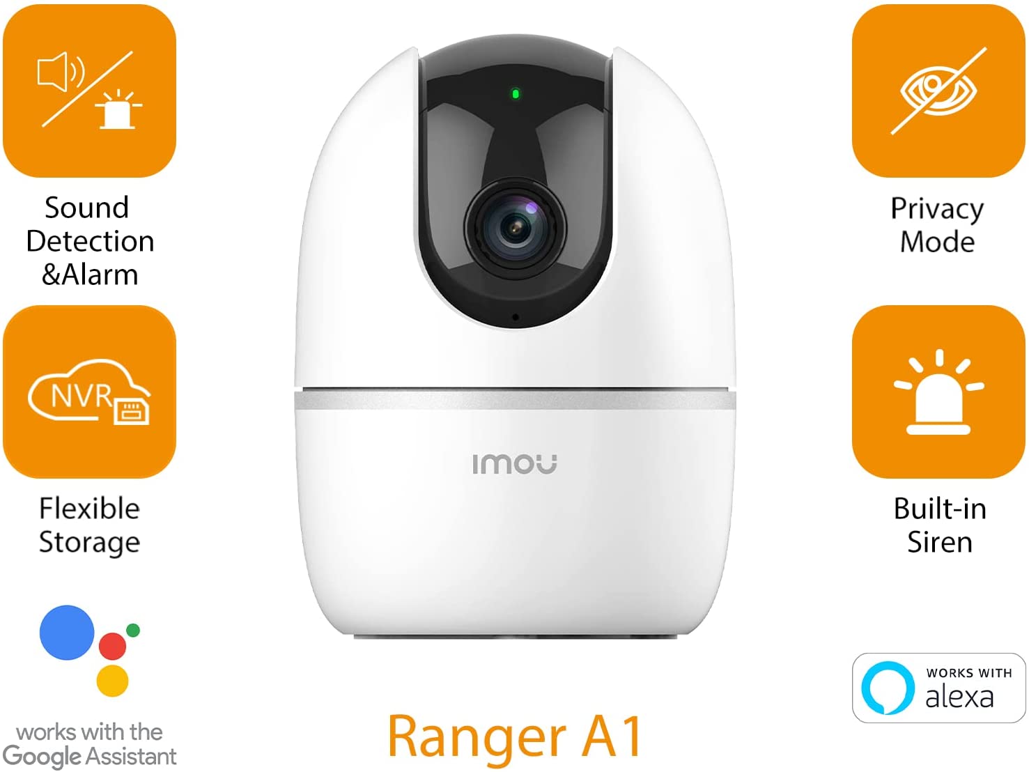 IMOU A1 4MP - Caméra IP Wi-Fi WQHD (2560 x 1440) motorisée avec