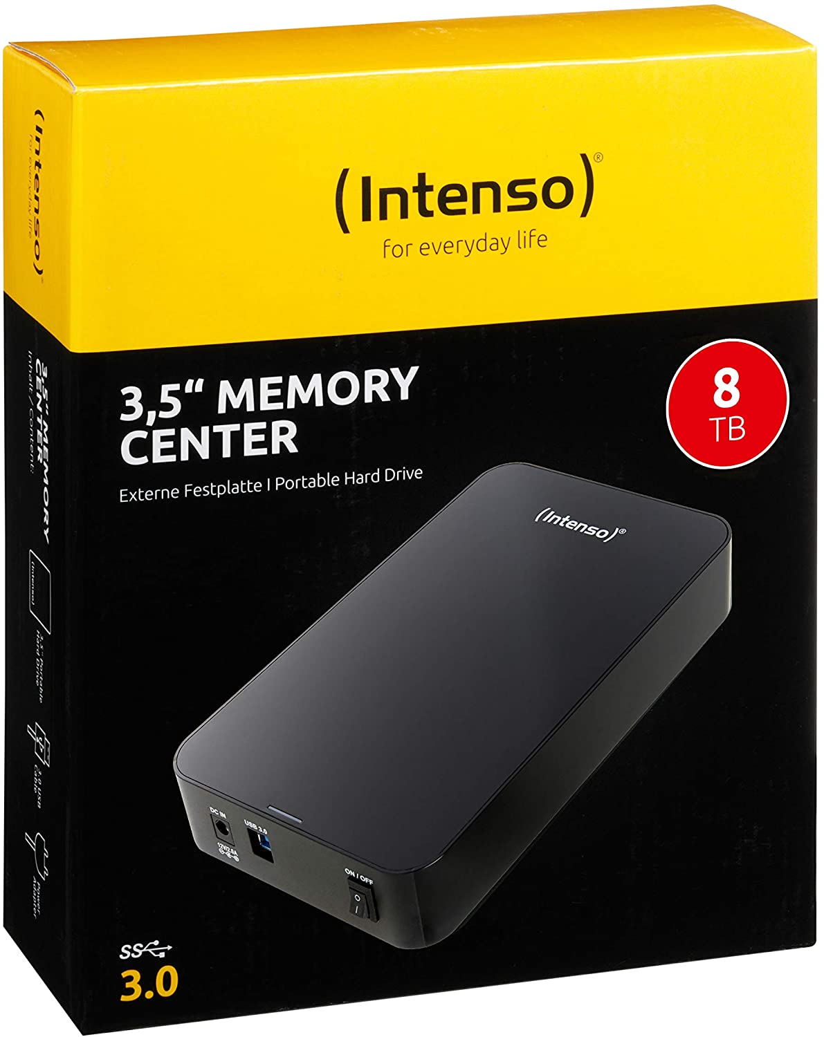 Disque dur externe 3.5 Intense Centre de la Mémoire 8 TO-Noir