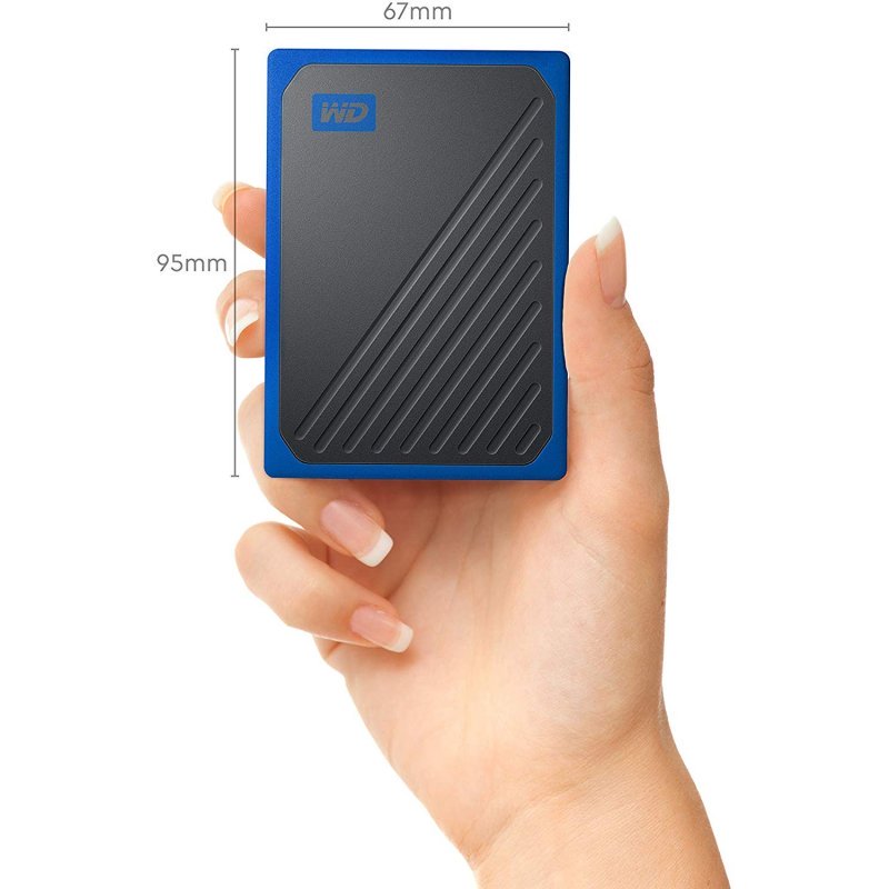 WD My Passport Go - Disque dur SSD externe 2To USB 3.0 noir et bleu