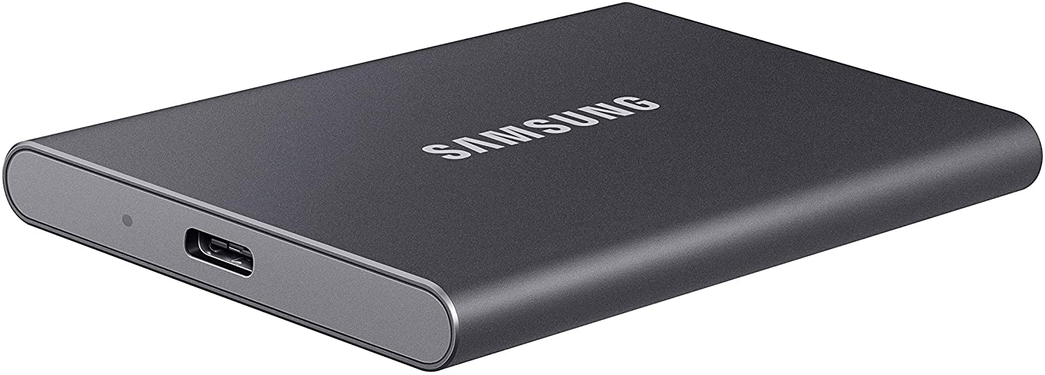 Disque dur externe portable SSD 500Go USB 3.2 - Samsung T7 (Gris)    - Shopping et Courses en ligne, livrés à domicile ou au bureau,  7j/7 à la Réunion