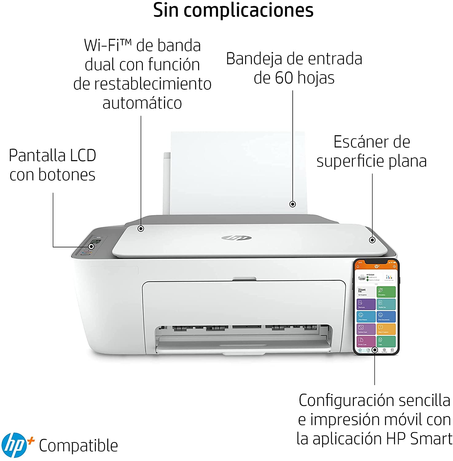 Imprimante multifonction HP Deskjet 2720e Wifi / White Fax