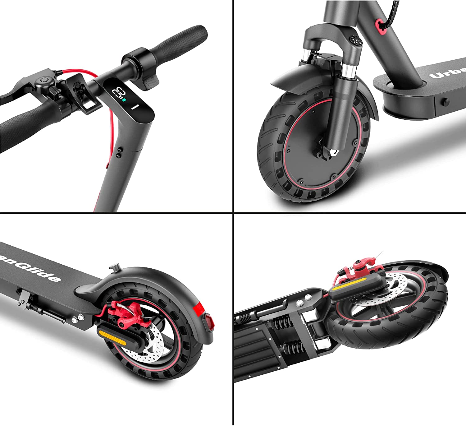 Trottinette électrique Urban Glide Ride 8 Plus - 25 Km/h, Autonomie 20 Km, Roues 8 Pouces, Pliable, 12 Kg