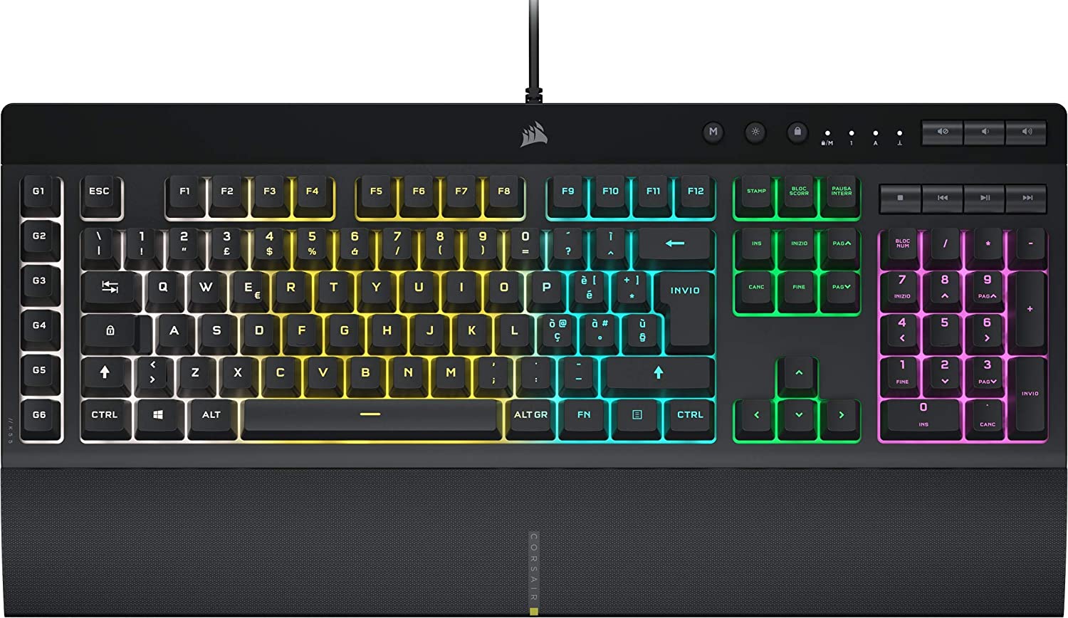 Clavier Noir Corsair K55 RGB Pro - DiscoAzul.com